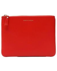 Comme des Garçons - Comme Des Garçons Wallet Logo Detailed Zip-Up Pouch - Lyst