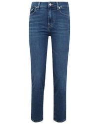 7 For All Mankind - Slim Fit Cropped Jeans - Lyst