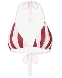 Fendi - Striped Halterneck Reversible Triangle Bikini Top - Lyst