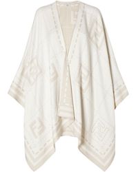 Fendi - Macro Check Embroidered Cape - Lyst