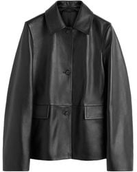 TOTEME - Totême Button-Up Leather Jacket - Lyst