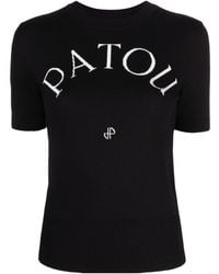 Patou - Logo Intarsia-Knit Short Sleeved Jumper - Lyst
