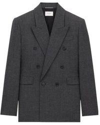 Saint Laurent - Wool Double-Breasted Jacket - Lyst