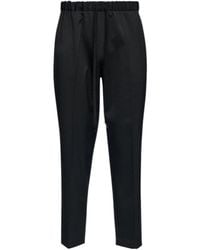 MM6 by Maison Margiela - Drawstring Tapered Leg Trousers - Lyst