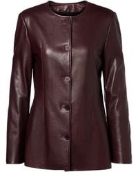Nour Hammour - Maud Leather Blazer - Lyst