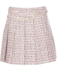 Self-Portrait - Pleated Chain Belt Mini Skirt - Lyst