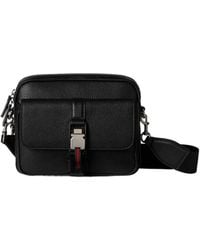 Gucci - Small Crossbody Bag With Web, Leather - Lyst
