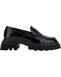 Hogan - Polished Leather Loafers - Lyst