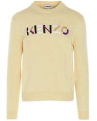 KENZO - Embroidered-Logo Crew Neck Jumper - Lyst