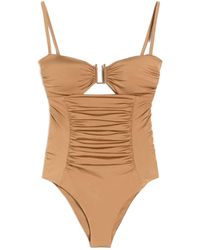 Max Mara - Shiny Jersey Bandeau Swimsuit - Lyst