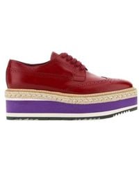 Prada - Round-Toe Lace-Up Shoes - Lyst