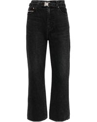 Sacai - Straight-Leg Belted Cropped Jeans - Lyst