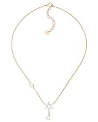 Dior - Embellished Logo Plaque Necklace - Lyst