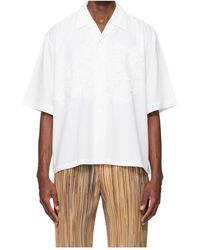 Homme Plissé Issey Miyake - Embroidered Embossed Shirt - Lyst