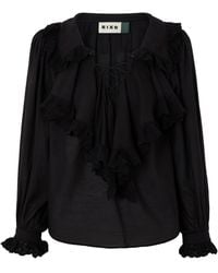 RIXO London - Milia Ruffled Lace-Trim Blouse - Lyst