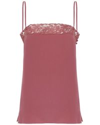 Chloé - Chloé Lace Detailed Spaghetti Strap Top - Lyst