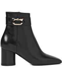 Ferragamo - Ferragamo Pointed Toe Buckle Boots - Lyst