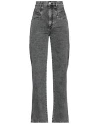 Isabel Marant - Solid Color High Waist Straight Leg Jeans - Lyst