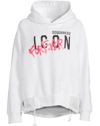 DSquared² - Long-Sleeved Hooded Hoodie - Lyst