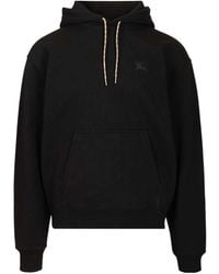 Burberry - Checked Drawstring Hoodie - Lyst