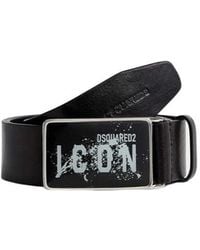DSquared² - Icon Leather Buckle Belt - Lyst