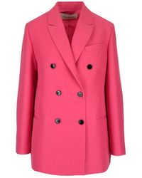 Valentino - Double Breasted Tailored Blazer - Lyst