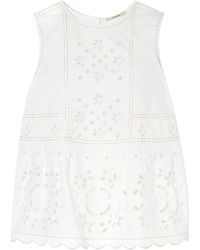 Vita Kin - Olympia Scalloped Broderie Anglaise Cotton-Poplin Top - Lyst