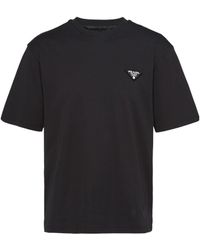 Prada - Logo-Patch Crewneck Cotton T-Shirt Xxxl - Lyst