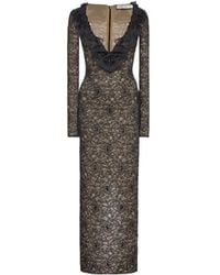 Alessandra Rich - Stretch Lace Evening Dress - Lyst
