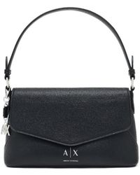 ARMANI EXCHANGE - Logo-Plaque Pebbled Shoulder Bag - Lyst