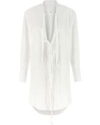 Maison Margiela - Long Sleeved Tie-Detailed Mini Dress - Lyst