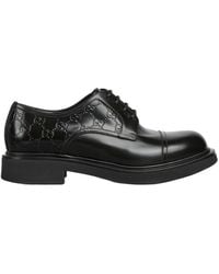 Gucci - Lace-Up Shoe With Gg Detail - Lyst