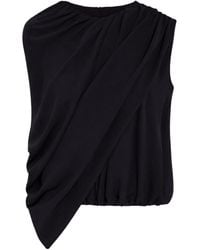 Balenciaga - Silk Cady Cape Top - Lyst