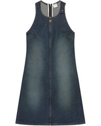 Courreges - A-Line Denim Mini Dress - Lyst