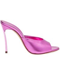 Casadei - Blade Flash Peep-Toe Mules - Lyst