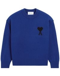 Ami Paris - Ami Heart Logo Crewneck Knitted Sweater - Lyst