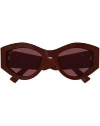 Gucci - Eyewear Oval Frame Sunglasses - Lyst