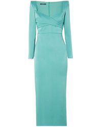 Alex Perry - Linden Wrap-Effect Satin-Crepe Midi Dress - Lyst
