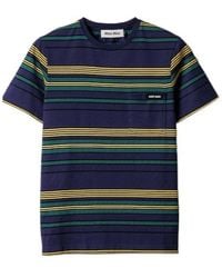 Miu Miu - Cotton T-Shirt With Striped Pattern - Lyst