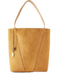 Chloé - Spin Embellished Paneled Suede Tote - Lyst
