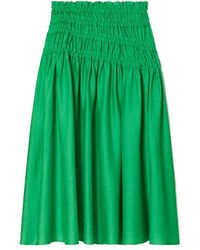 Tory Burch - Ruched Midi Skirt - Lyst