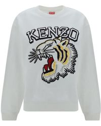 KENZO - Logo Embroidered Crewneck Sweatshirt - Lyst