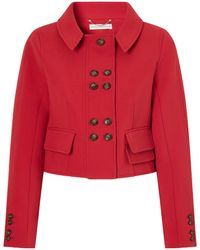 Emilia Wickstead - Cropped Darted Birdseye Jacket - Lyst