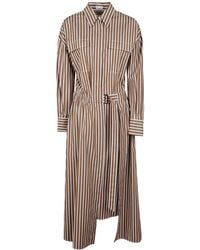 Brunello Cucinelli - Belted Striped Dress - Lyst