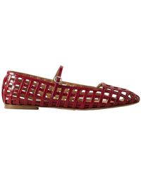 Aeyde - Caged Cut-Out Patent-Leather Mary Jane Ballet Flats - Lyst