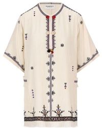 Isabel Marant - Isabel Marant Étoile Fringed Edge Short-Sleeved Top - Lyst