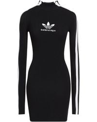 Balenciaga - Ribbed Fitted Knit Mini Dress - Lyst