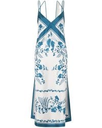 Erdem - Floral-Print Silk-Twill Midi Dress - Lyst
