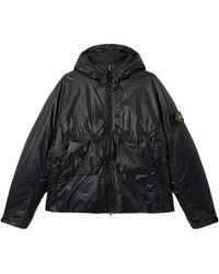 Stone Island - Hooded Down Jacket With Water-Resistant Membrane - Lyst