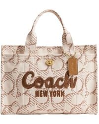 COACH - Cargo Tote Bag With Signature Canvas - Lyst